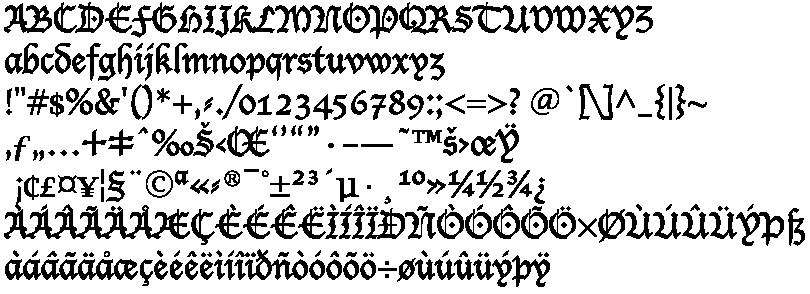 Click for more fonts from Bigelow Holmes Return to Black Letter