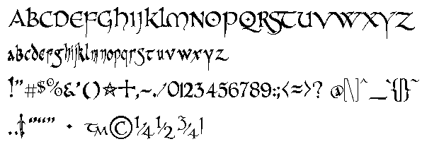Click for more fonts from Peter Rempel Return to Celtic Fonts